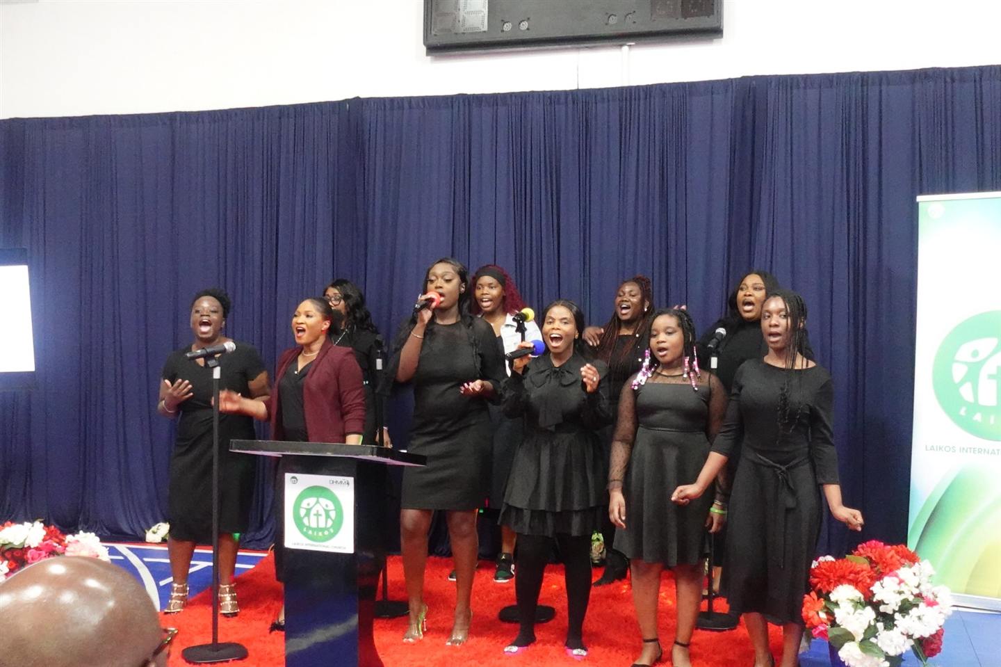 Sunday worship service at Laikos International Church